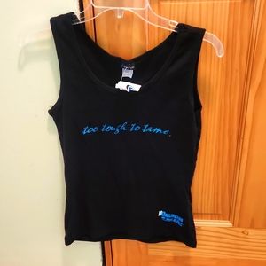 NWT womans/girls fitted tank top Med  sponsoring Nascar "too tough to tame"